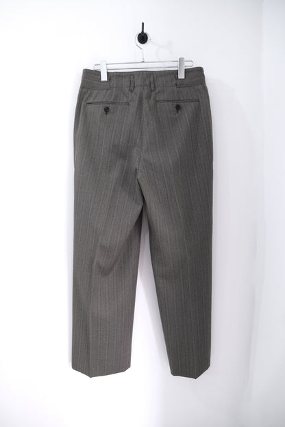 MELANGE HERRINGBONE STRIPE TUCKED TROUSERS