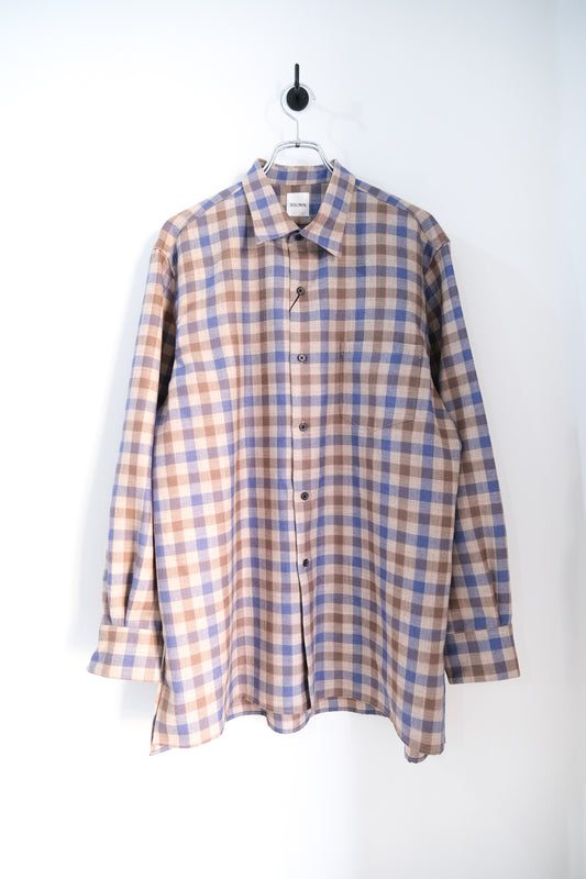 BLOCKCHECK WOOL SQUARE SHIRTS