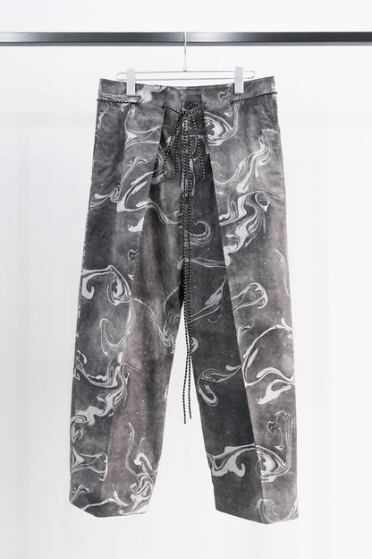 【30% off】Suminagashi Printed Hakama Trousers