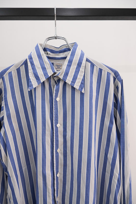 70's Chritian Dior Long Cuffs Stripe Shirt
