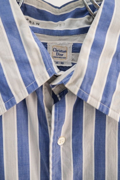 70's Christian Dior Long Cuffs Stripe Shirt