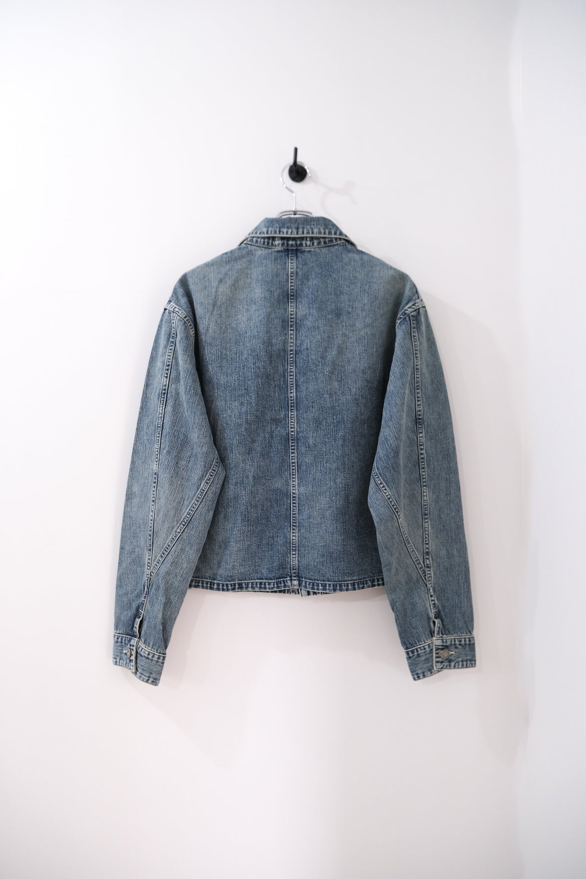 FADED LIGHT DENIM SHORT COVERALL