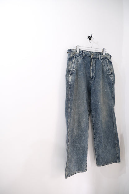FADED LIGHT DENIM WORK PANTS
