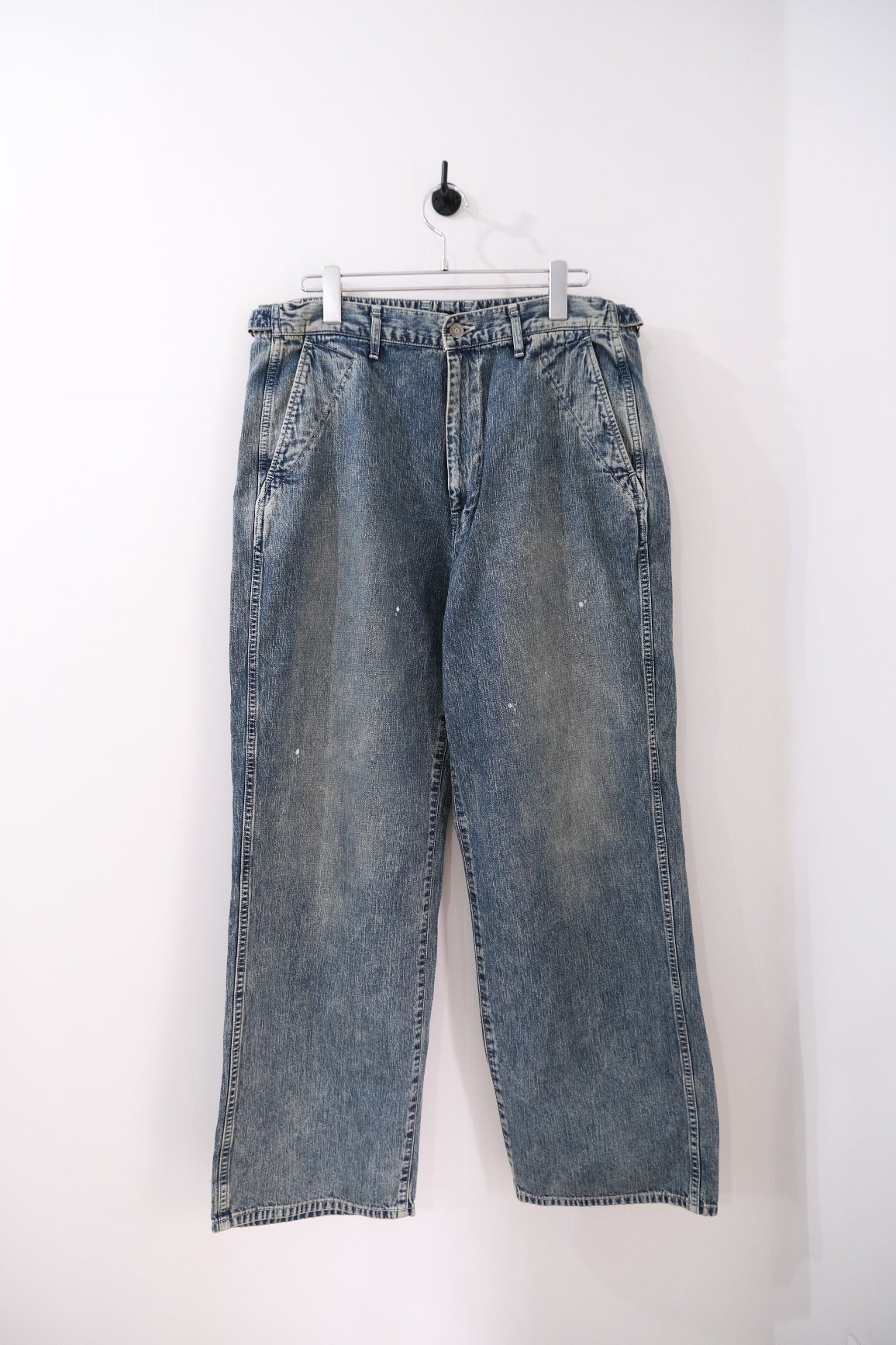 FADED LIGHT DENIM WORK PANTS