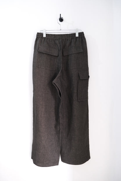 SUMI LINEN WIDE EASY CARGO PANTS