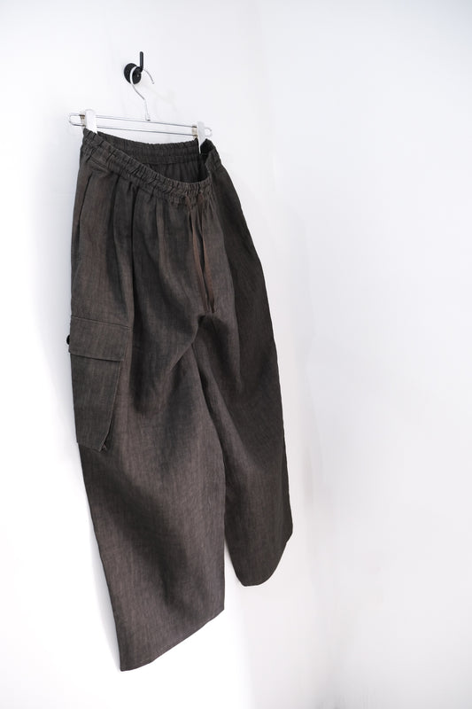 SUMI LINEN WIDE EASY CARGO PANTS