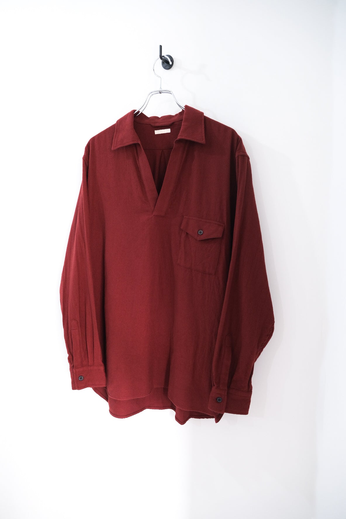 WASHED SUPER FINE WOOL VIYELLA SKIPPER SHIRT
