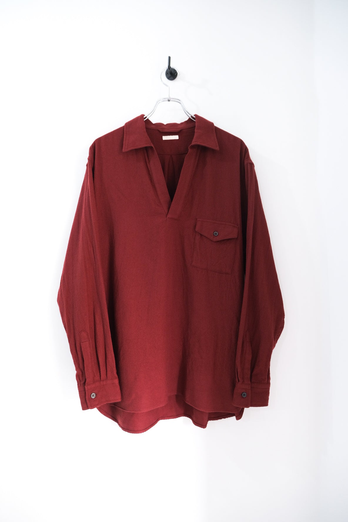 WASHED SUPER FINE WOOL VIYELLA SKIPPER SHIRT