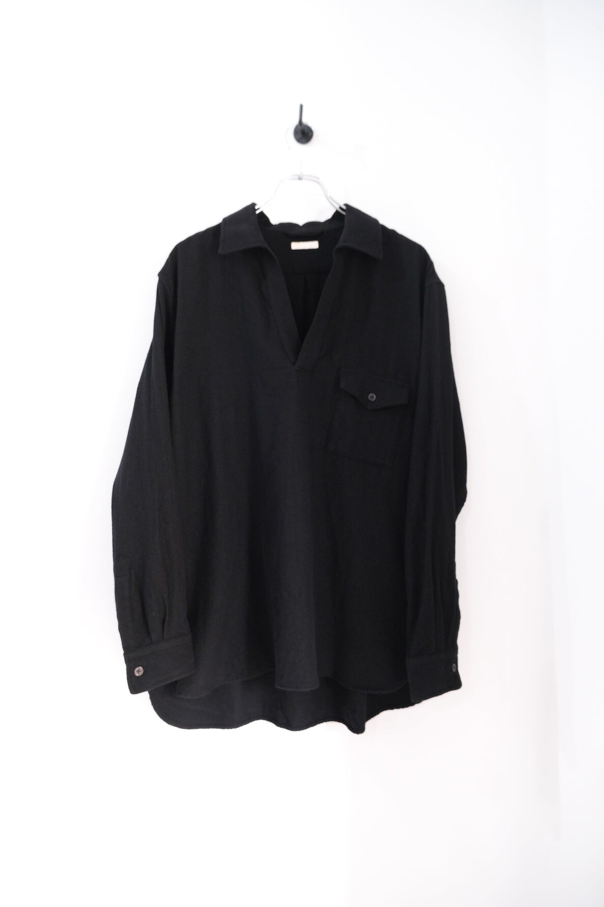 WASHED SUPER FINE WOOL VIYELLA SKIPPER SHIRT