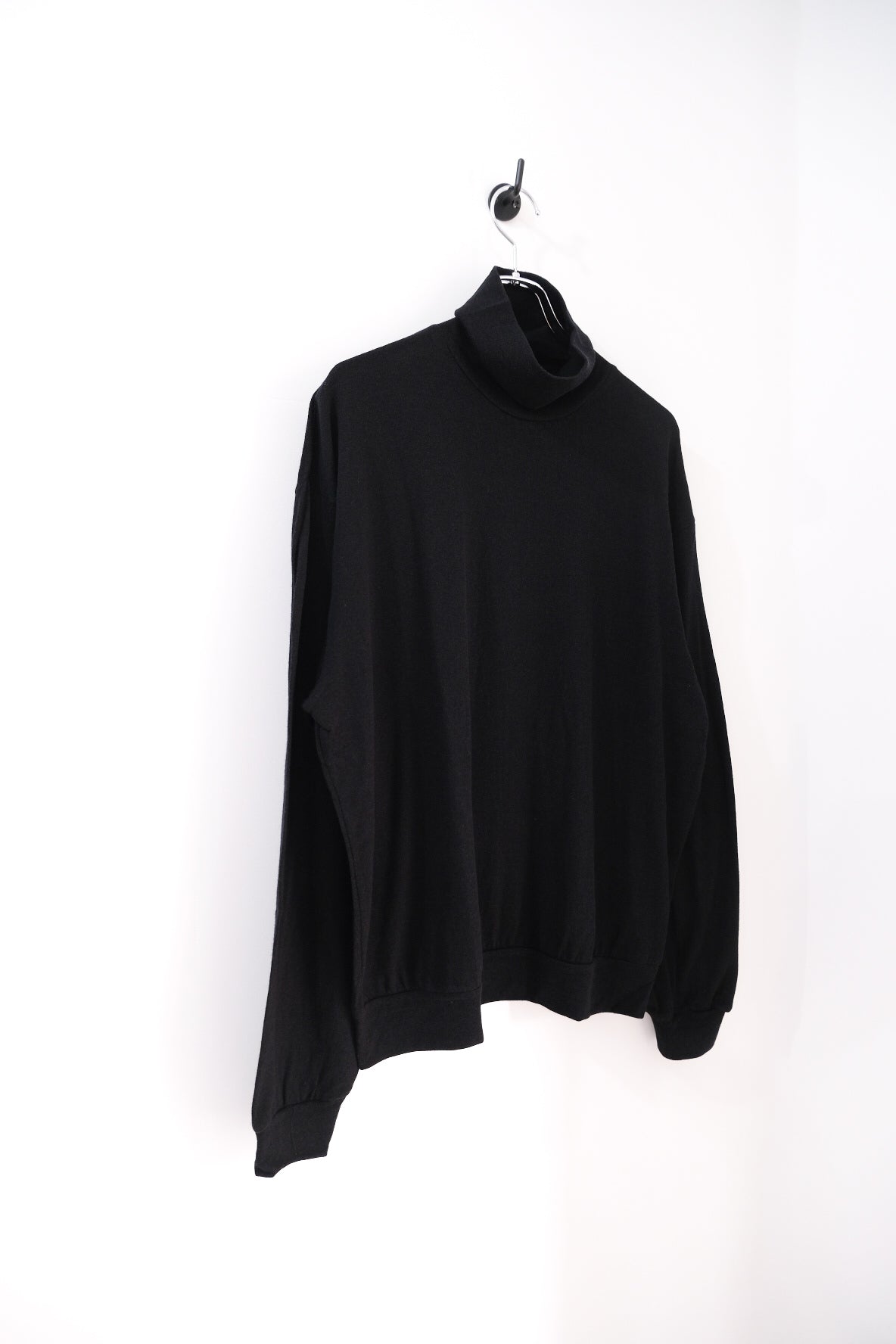SUPER FINE WOOL COTTON TURTLE-NECK TOP