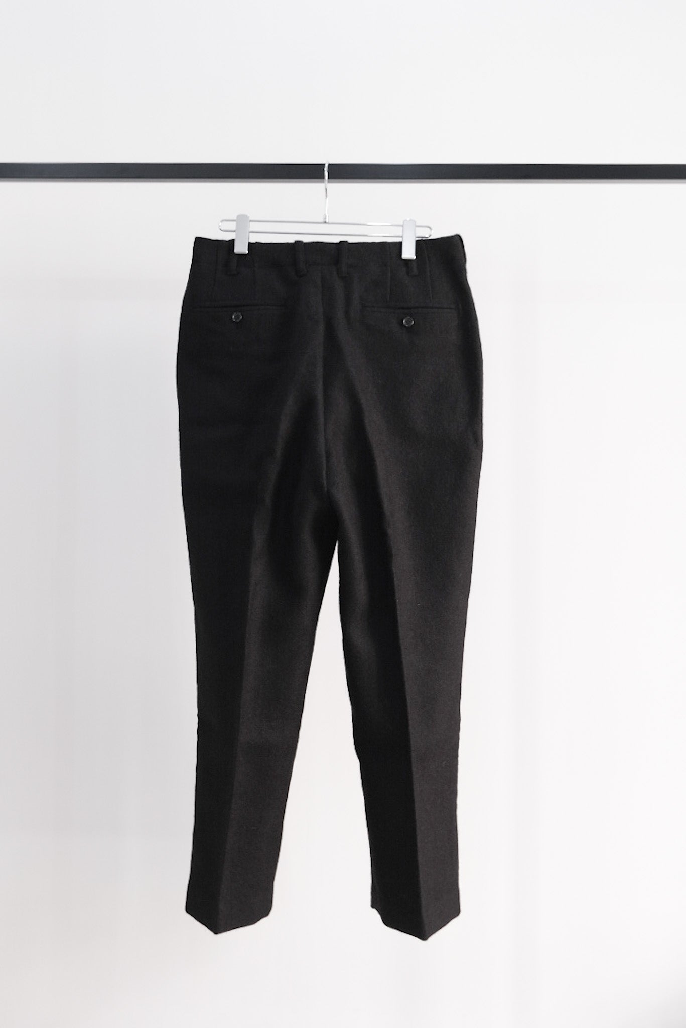 Alpaca melton one tuck semi-wide pants