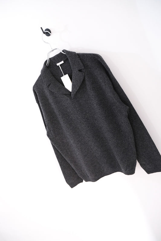 Wool Open Collar Knit Shirts