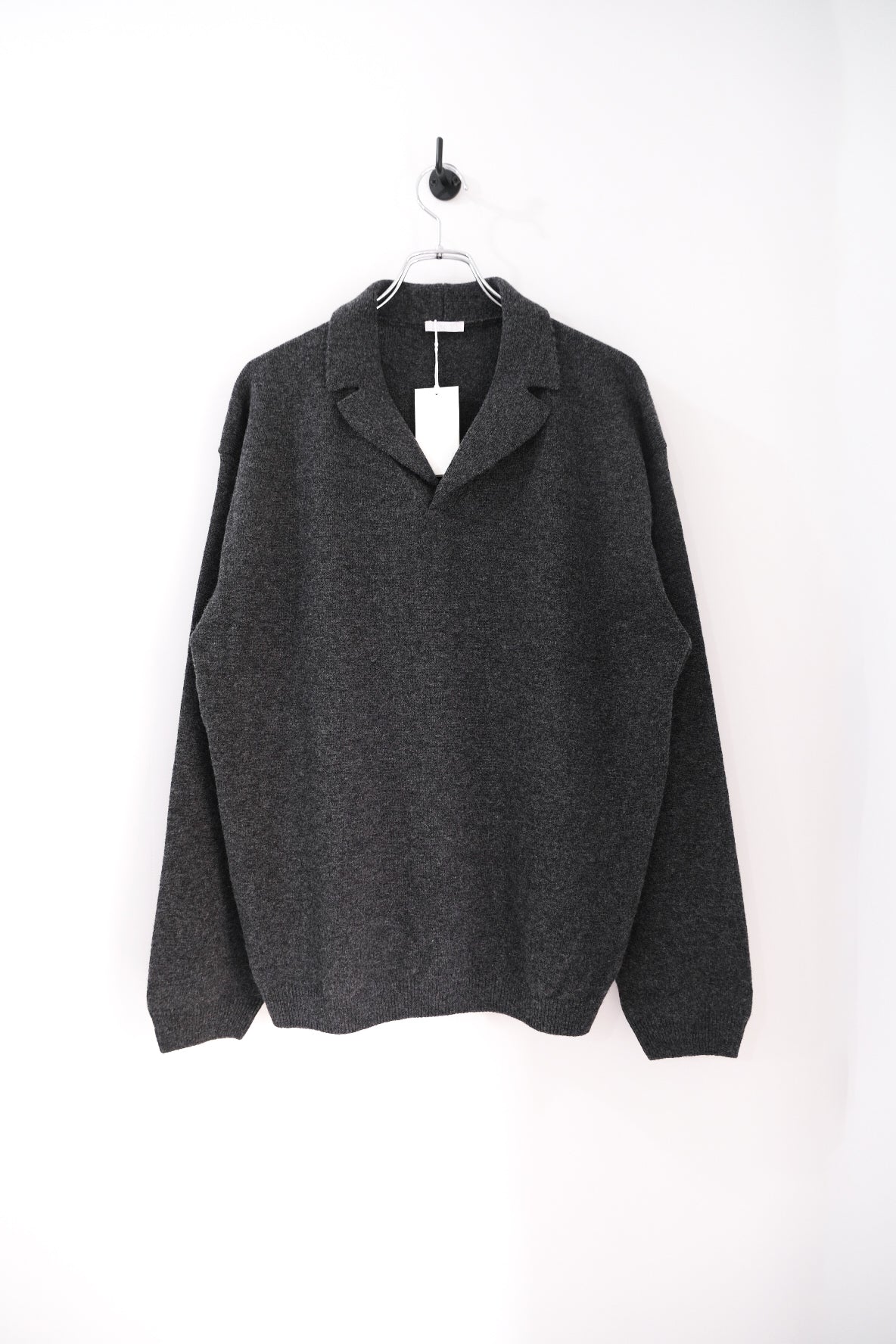 Wool Open Collar Knit Shirts