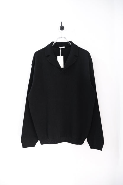 Wool Open Collar Knit Shirts
