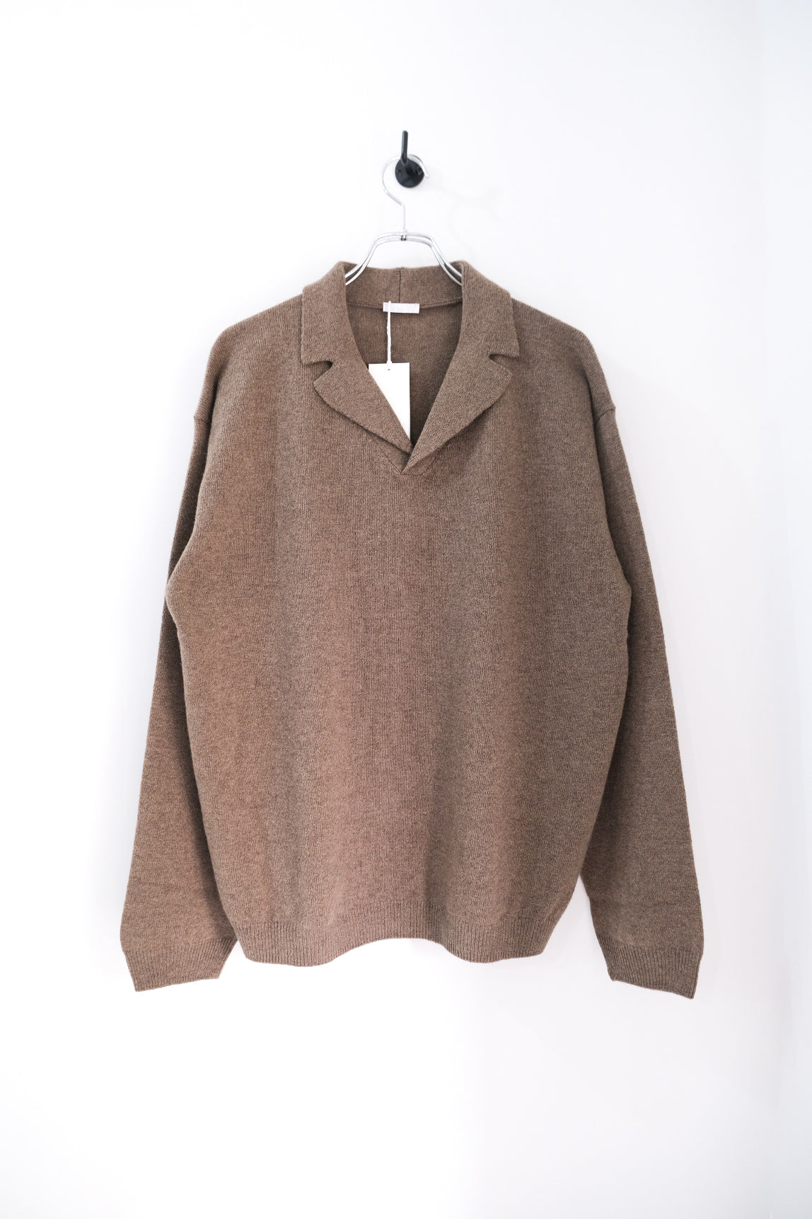 Wool Open Collar Knit Shirts