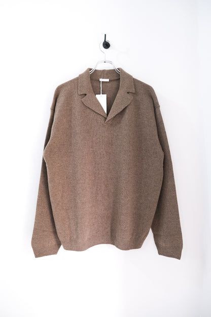 Wool Open Collar Knit Shirts