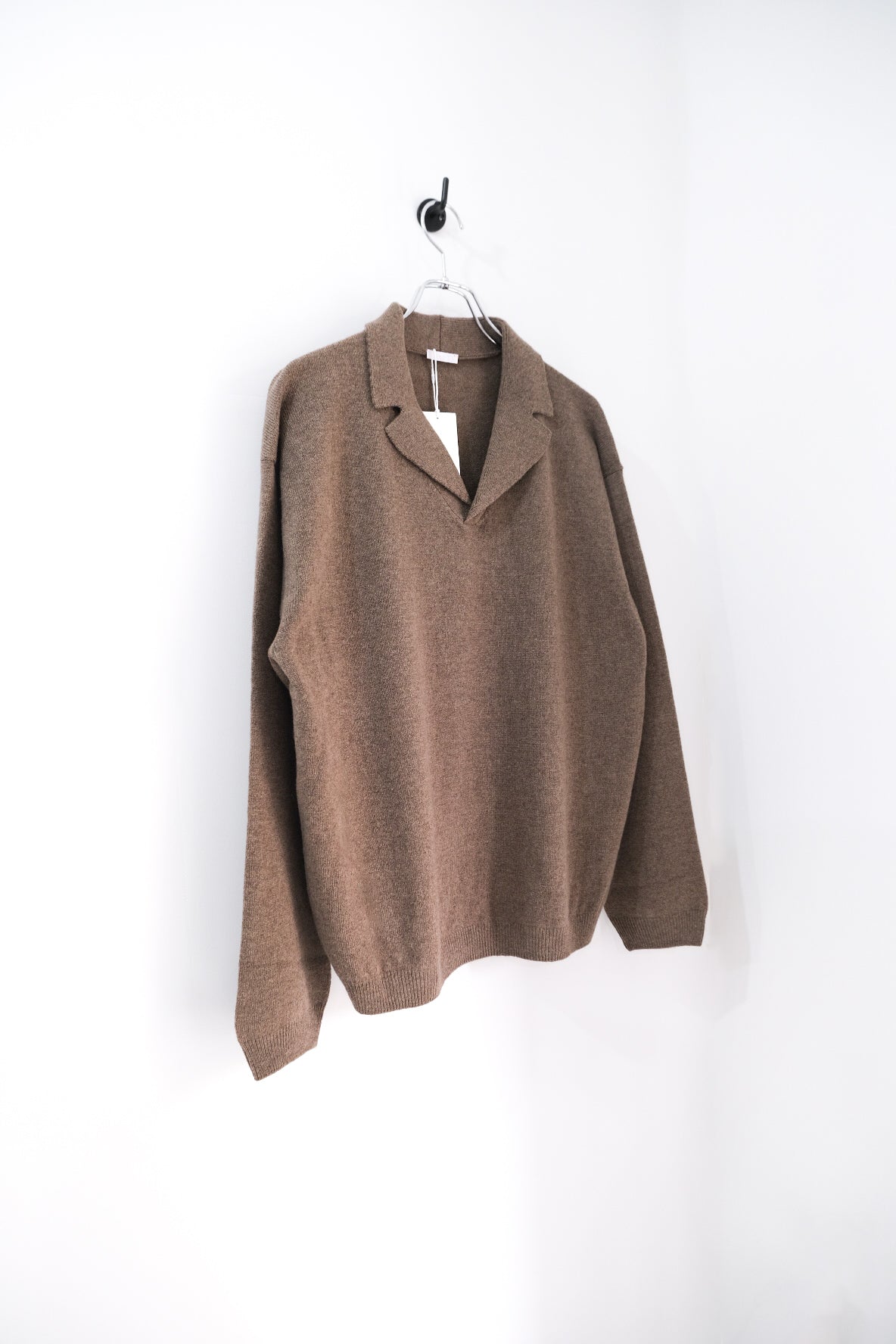Wool Open Collar Knit Shirts