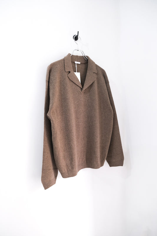 Wool Open Collar Knit Shirts