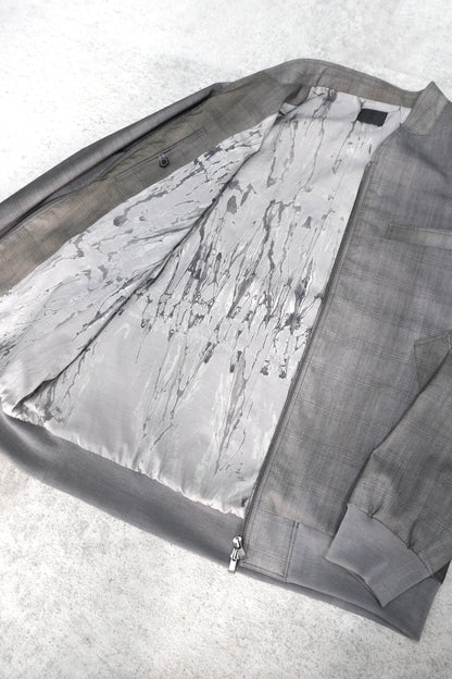 ウールアーバン格子・ジップジャケット