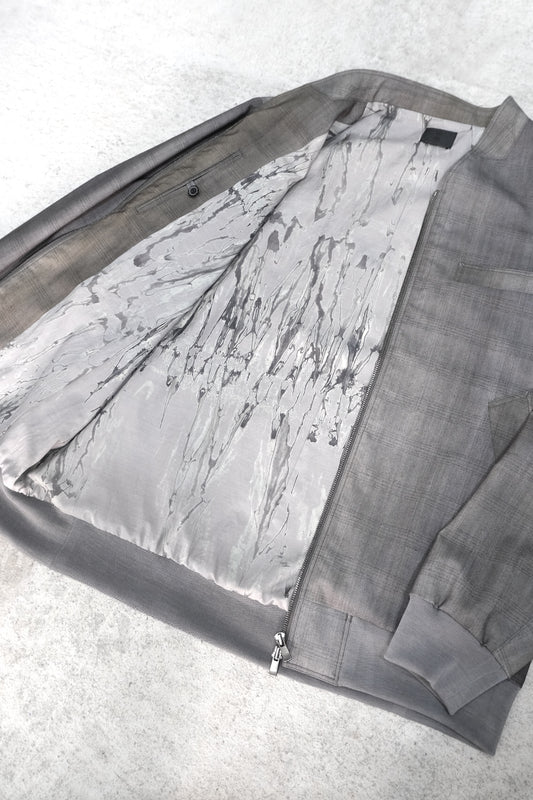 ウールアーバン格子・ジップジャケット