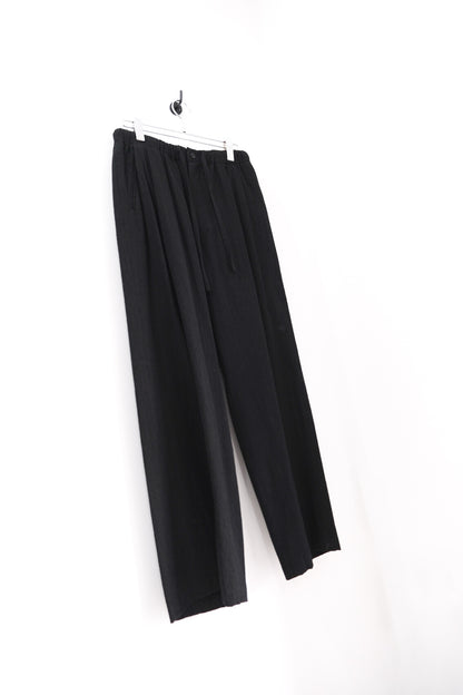 WASHED W/S STRIPE DRAWSTRING WIDE PANTS
