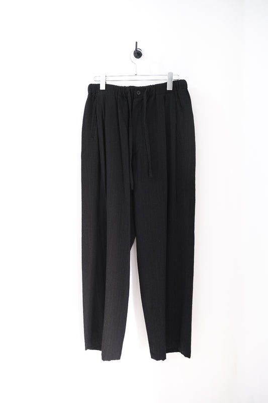 WASHED W/S STRIPE DRAWSTRING WIDE PANTS