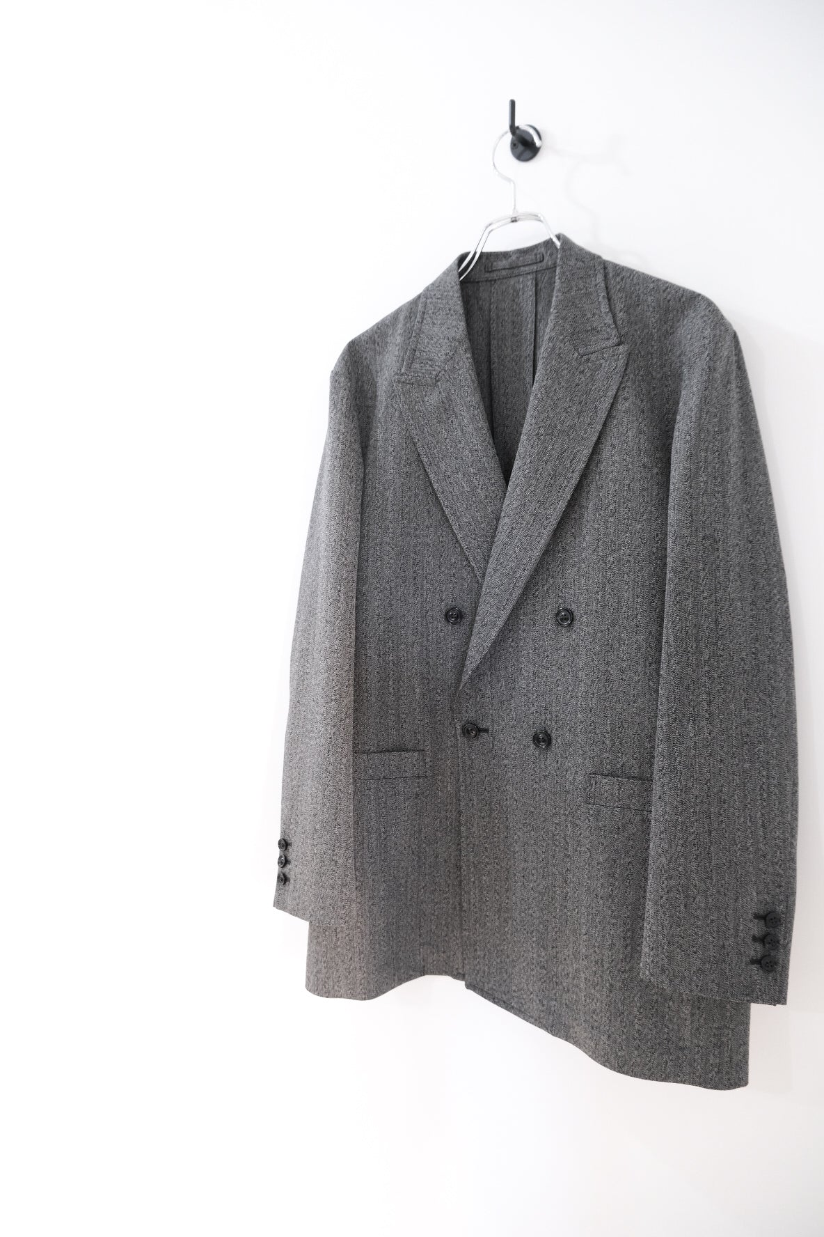 WOOL WASHI HERRINGBONE DB JKT