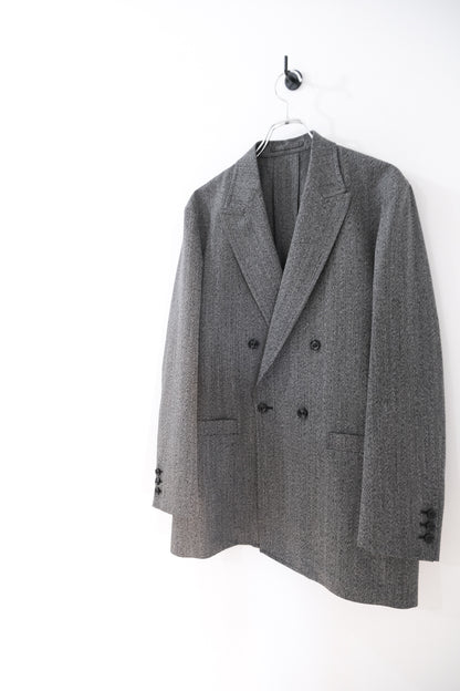 WOOL WASHI HERRINGBONE DB JKT