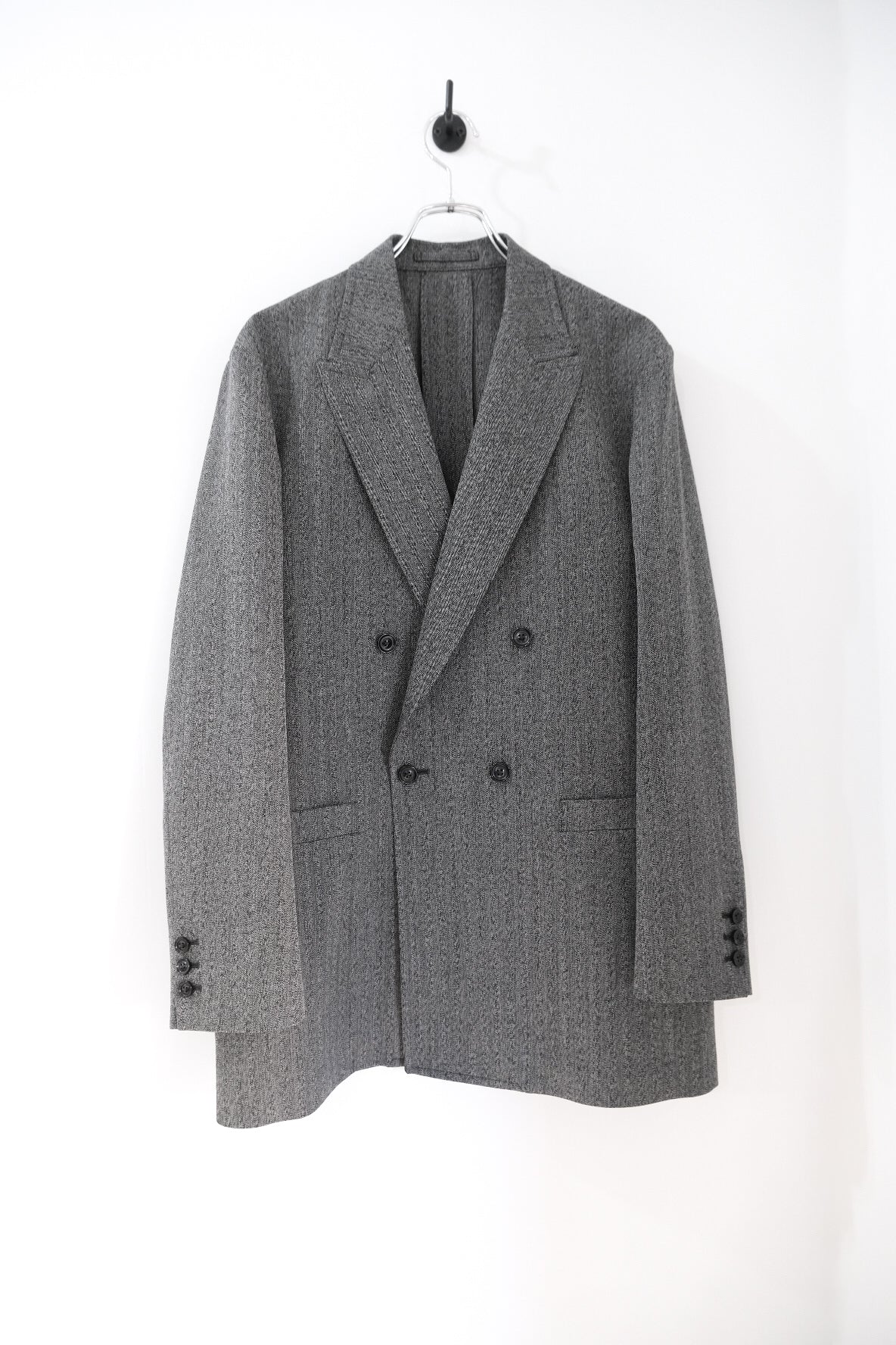 WOOL WASHI HERRINGBONE DB JKT