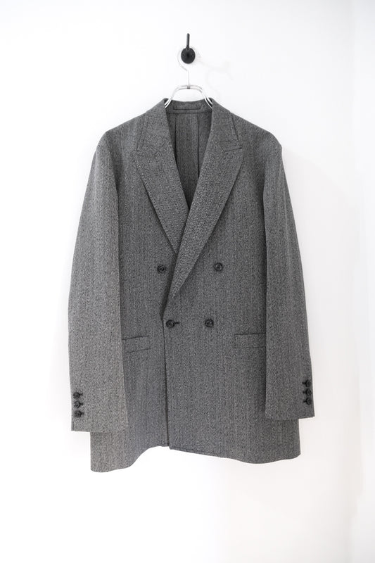 WOOL WASHI HERRINGBONE DB JKT