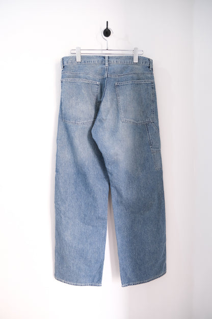 VINTAGE FADED LIGHT DENIM PAINTER PANTS