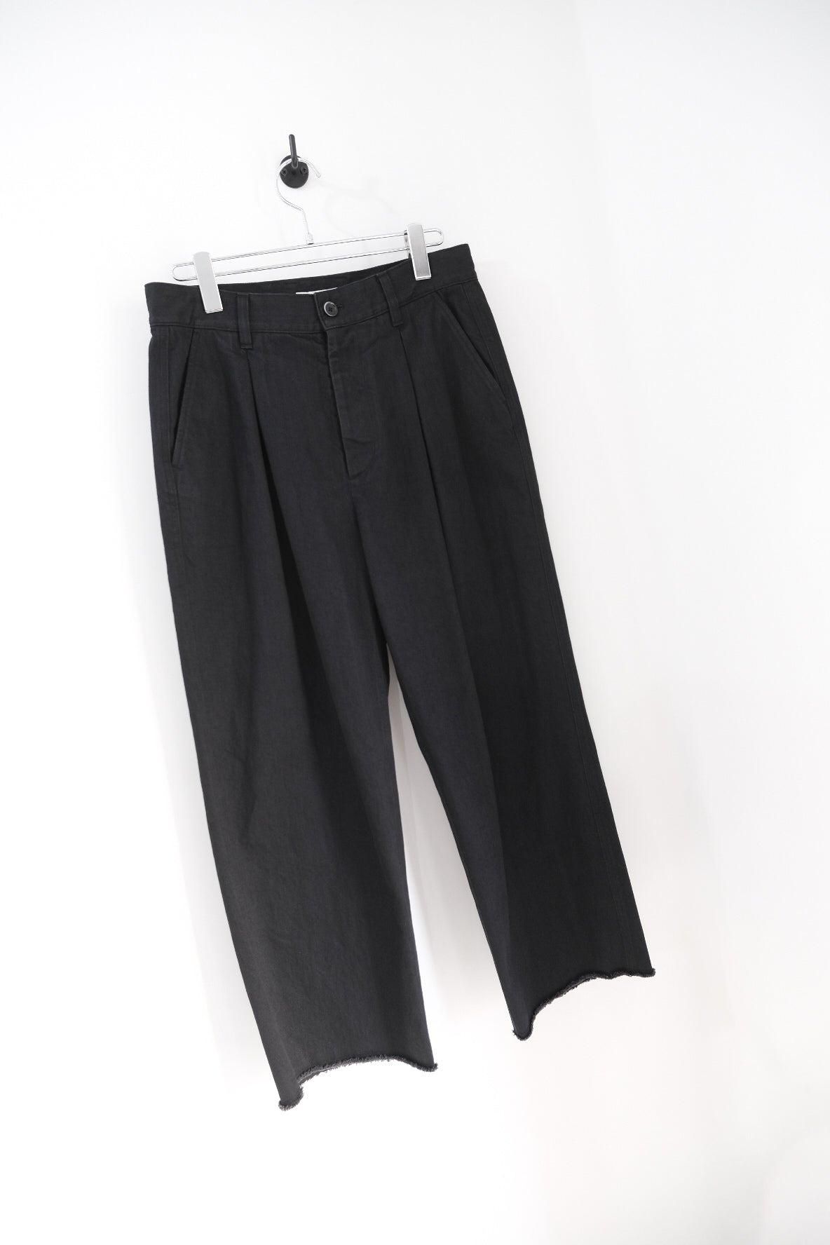 2-Tack Cutoff  Wide Denim Pants