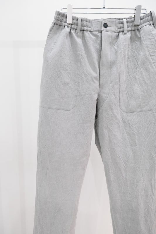 Salt-shrunk cotton linen easy wide pants